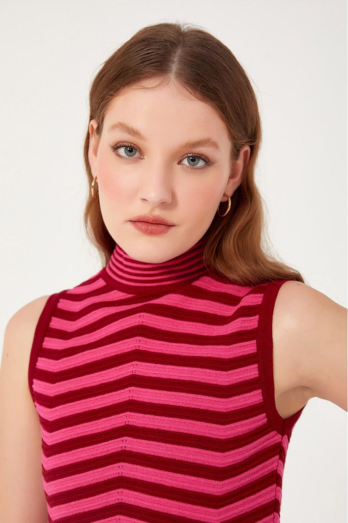Blusa Tricot Bicolor