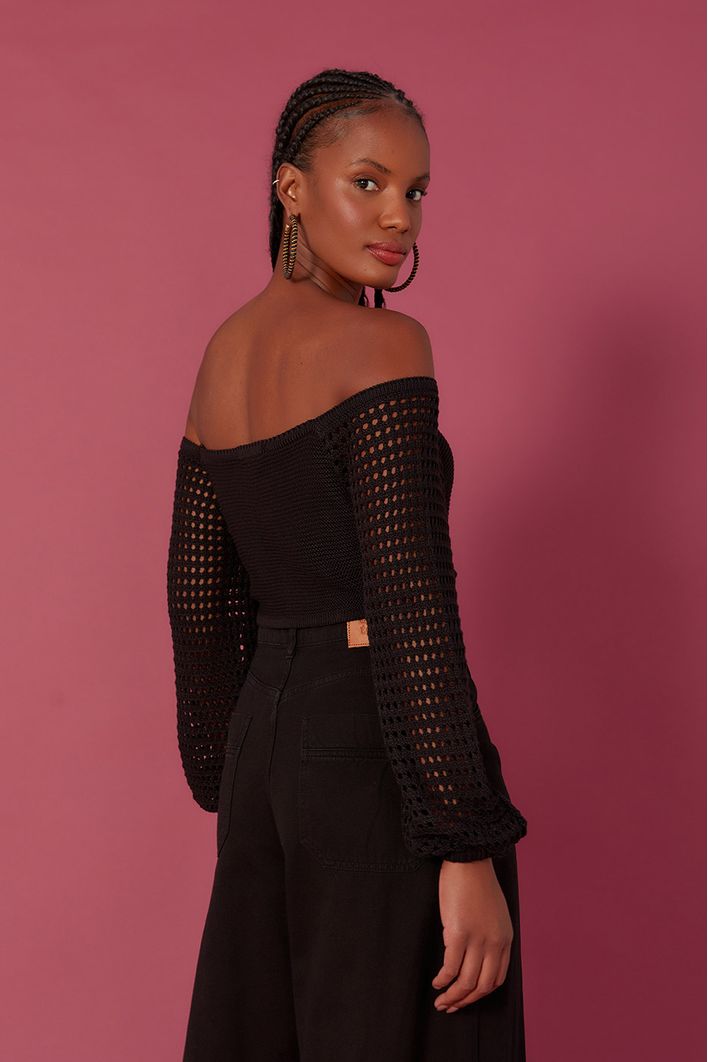 Blusa Tricot Manga Furinhos