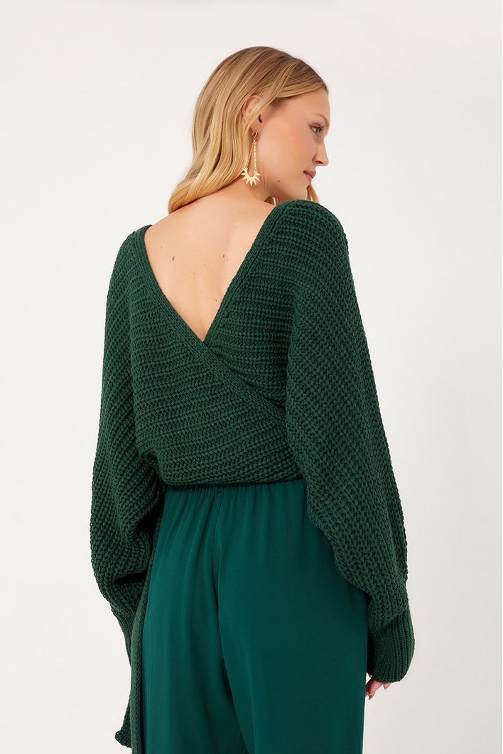 Blusa Tricot Transpassada