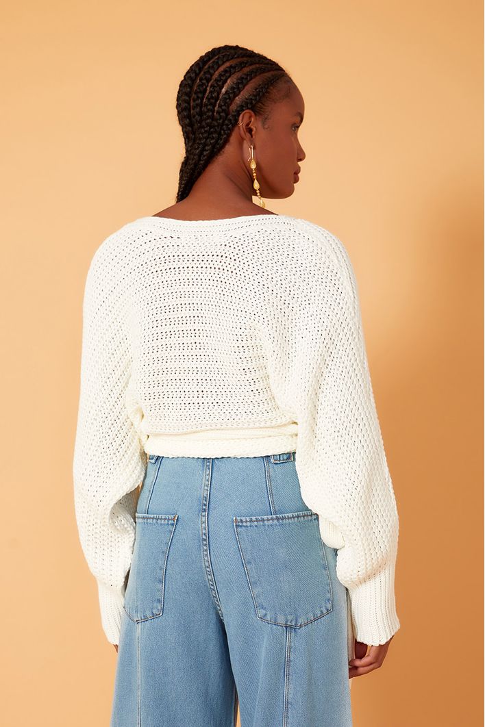 Blusa Tricot Transpassada