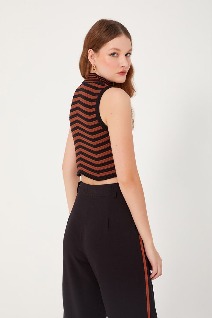 Blusa Tricot Bicolor