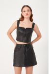 Blusa Recortes Leather