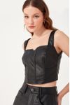 Blusa Recortes Leather