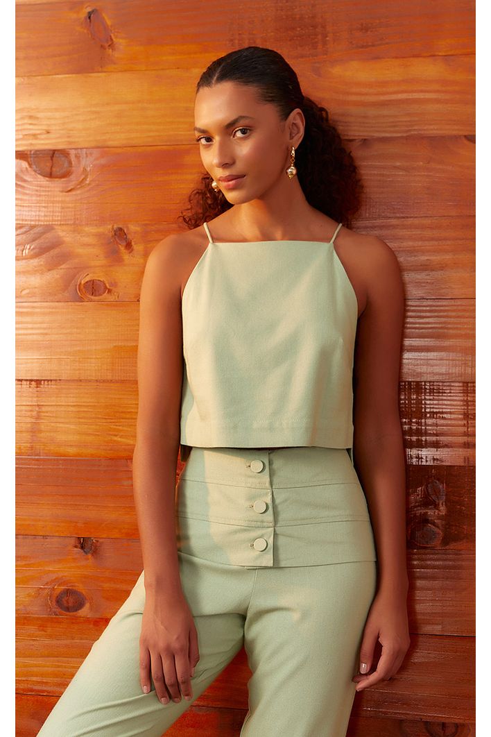 Blusa Linho Cava Reta