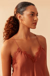 Blusa Cetim Decote Com Renda