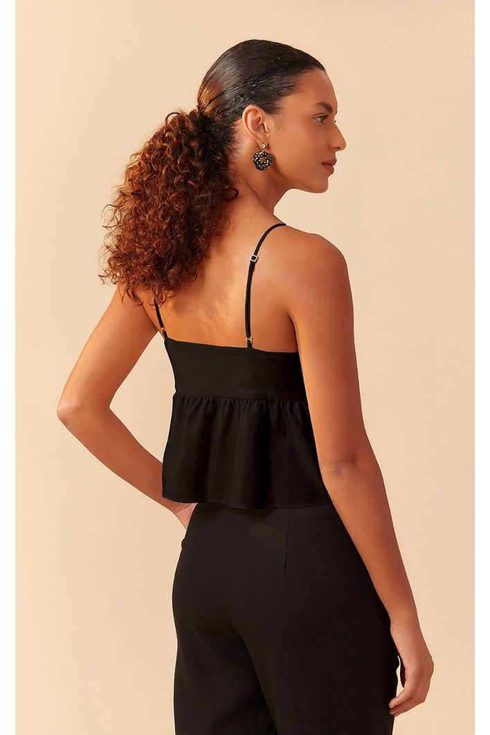 Blusa Linho Amarração Frente