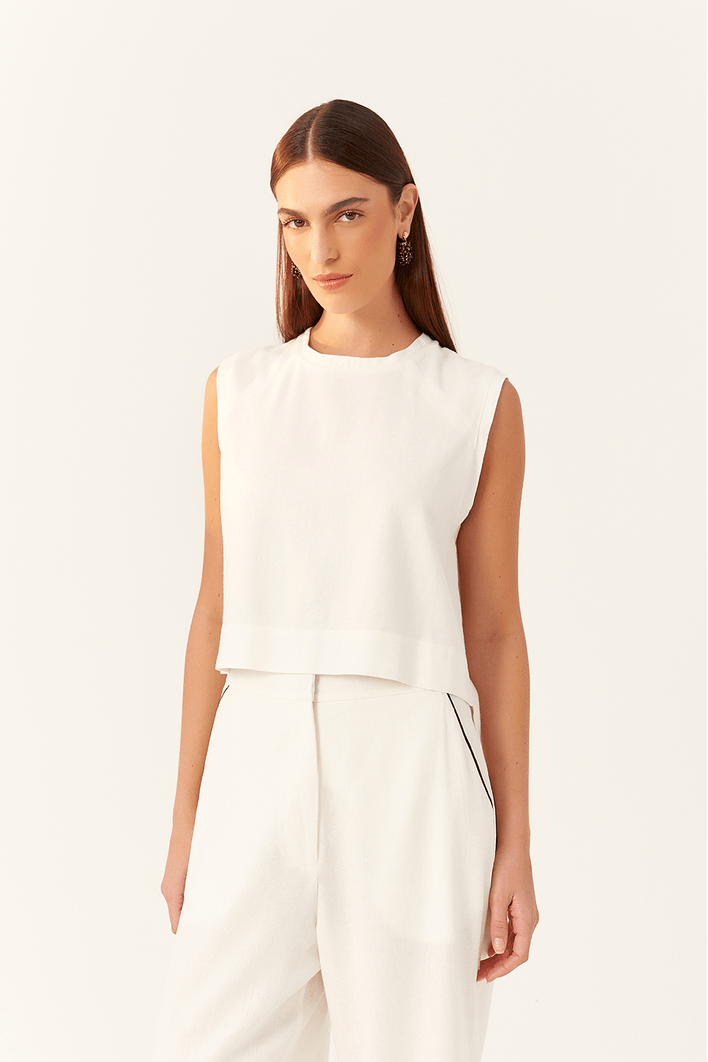 Blusa Linho Quadradinha