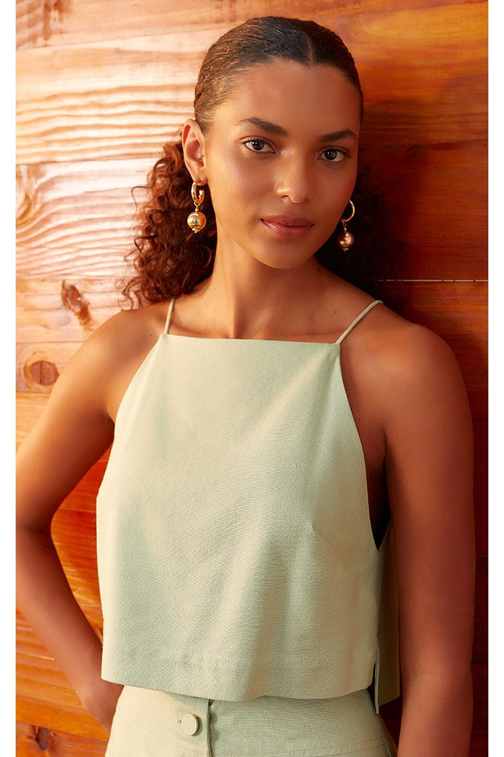 Blusa Linho Cava Reta