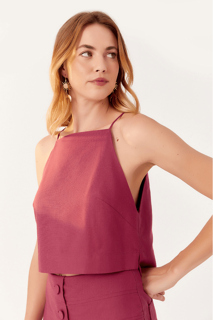 Blusa Linho Cava Reta
