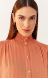 Blusa Lurex Gola Alta Com Lastex