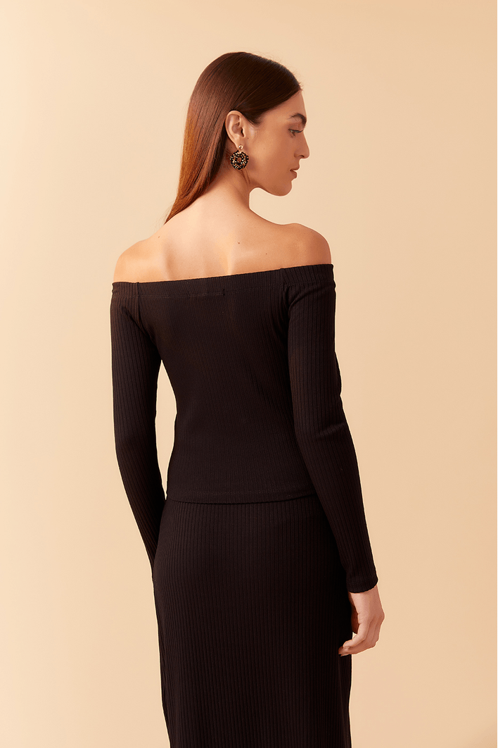 Blusa Ombro A Ombro Canelada