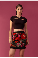 Blusa Cropped Detalhe Argola