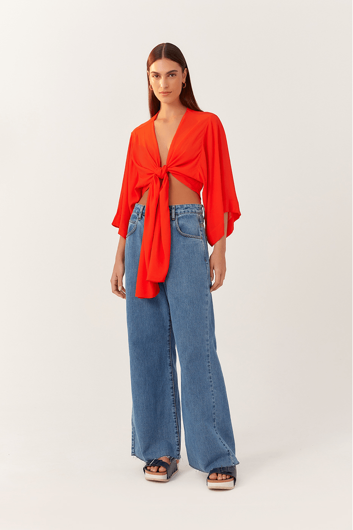 Blusa Crepe Mangão Bf