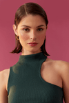 Blusa Cropped Tricot Ombro Vazado