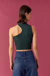 Blusa Cropped Tricot Ombro Vazado