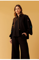 Camisa Linho Bordado Estrelas