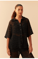 Camisa Botões Crochet
