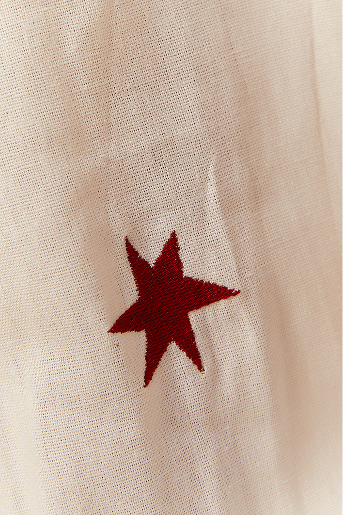 Camisa Linho Bordado Estrelas