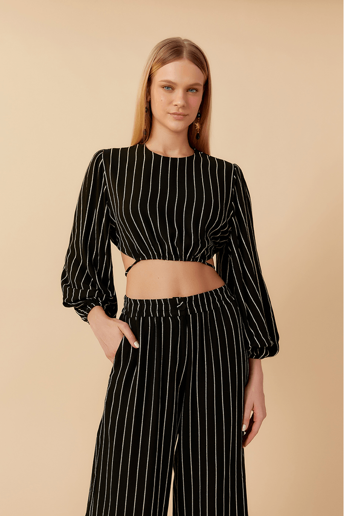 Blusa Listras Amarração Cintura