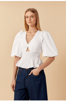 Blusa Algodão Manga Bufante