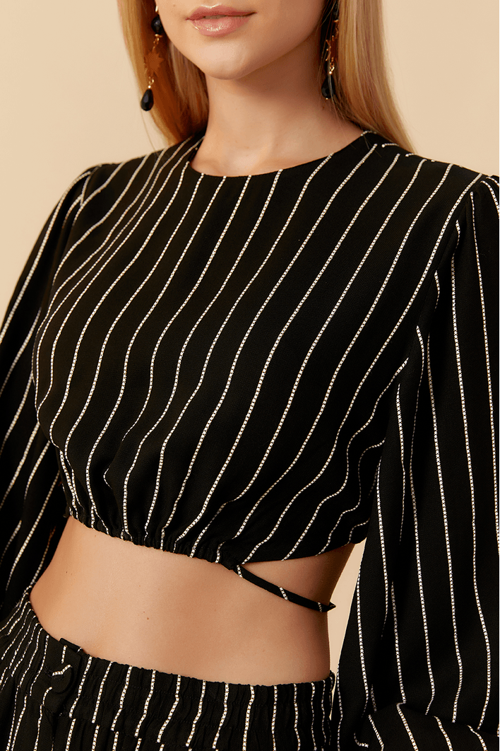 Blusa Listras Amarração Cintura