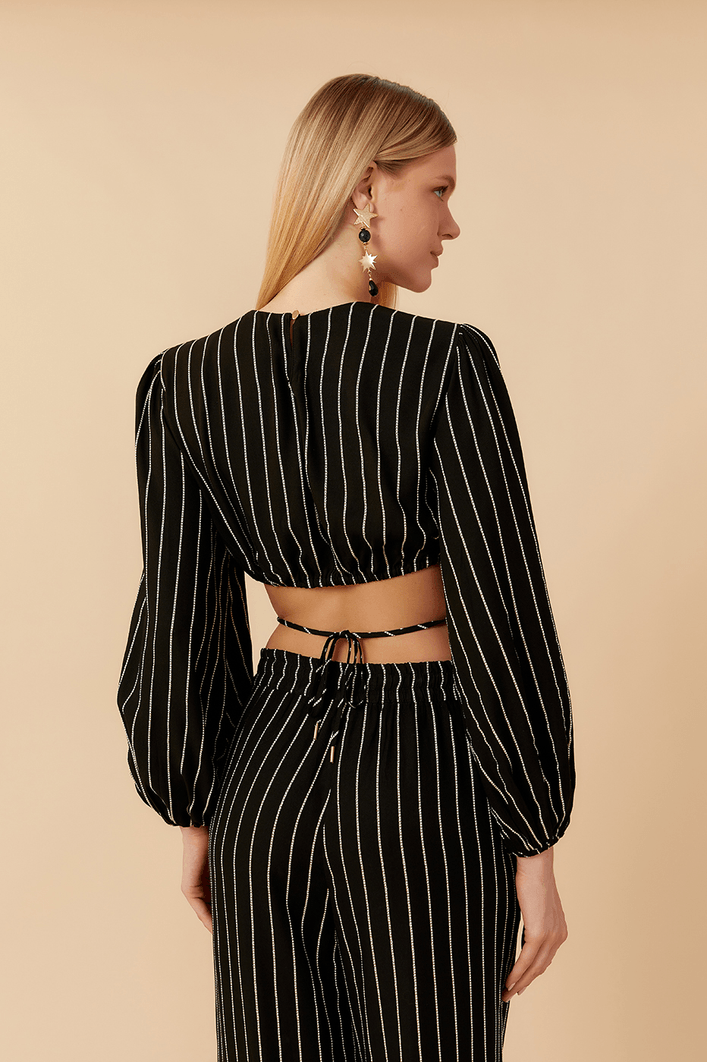 Blusa Listras Amarração Cintura