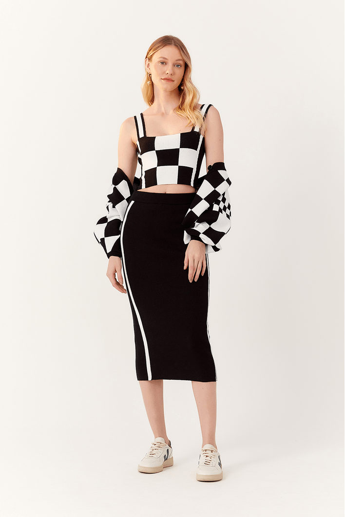 Blusa Tricot Quadrados