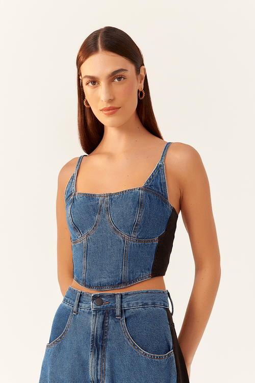 Corselet Jeans Bicolor