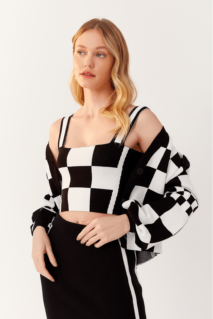 Blusa Tricot Quadrados