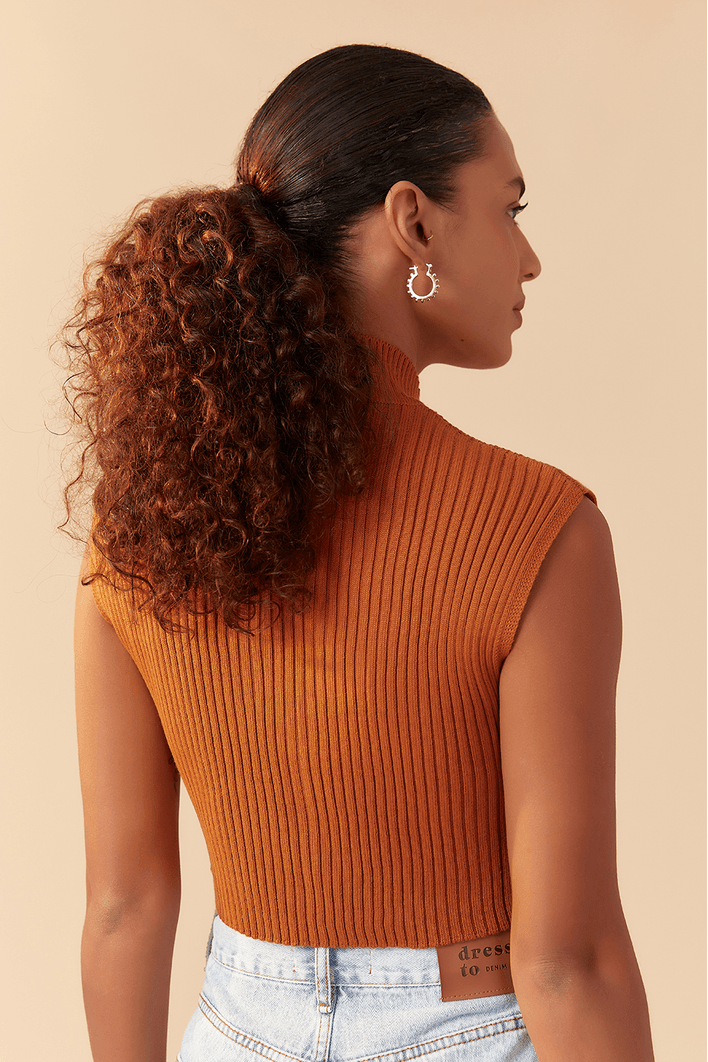 Blusa Tricot Gola Alta