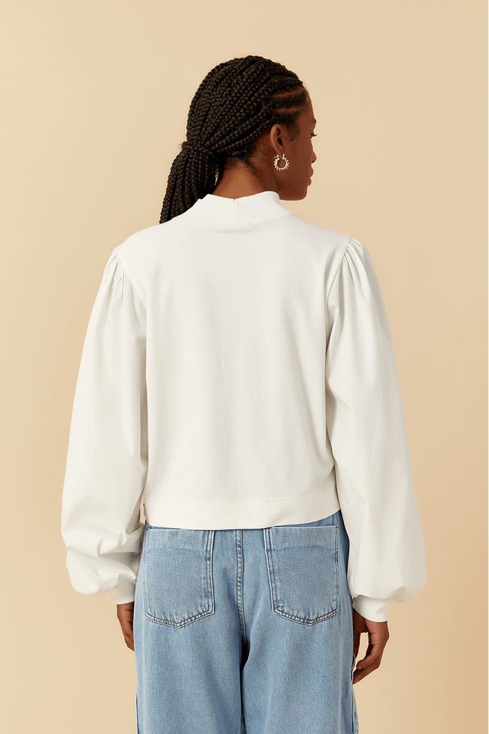 Blusa Gola Roulê Manga Tecido