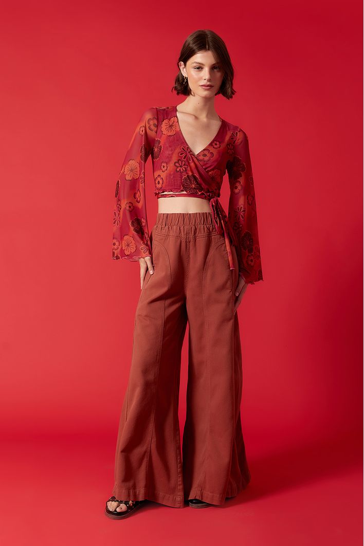 Calça Color Detalhe Zig Zag