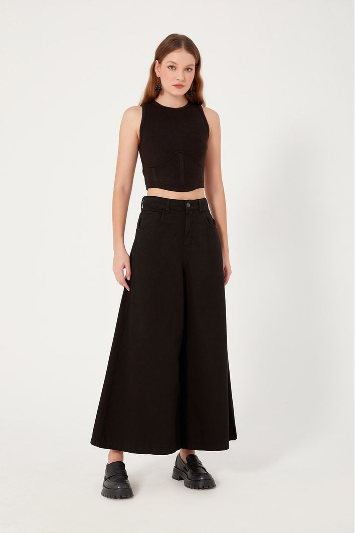 Calça Color Cropped Pantalona