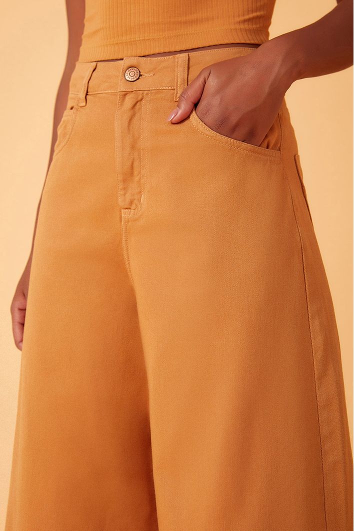 Calça Color Cropped Pantalona