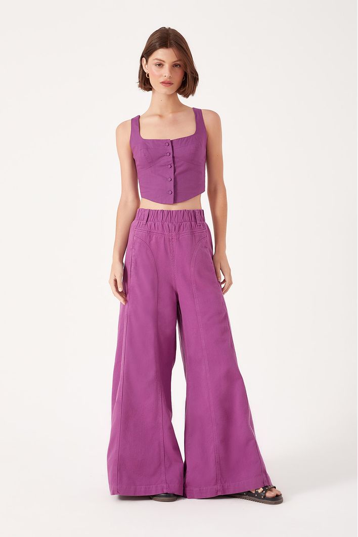 Calça Color Detalhe Zig Zag