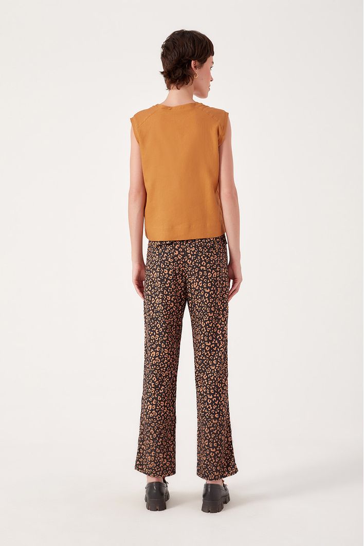 Calça Linho Estampa Onçalina