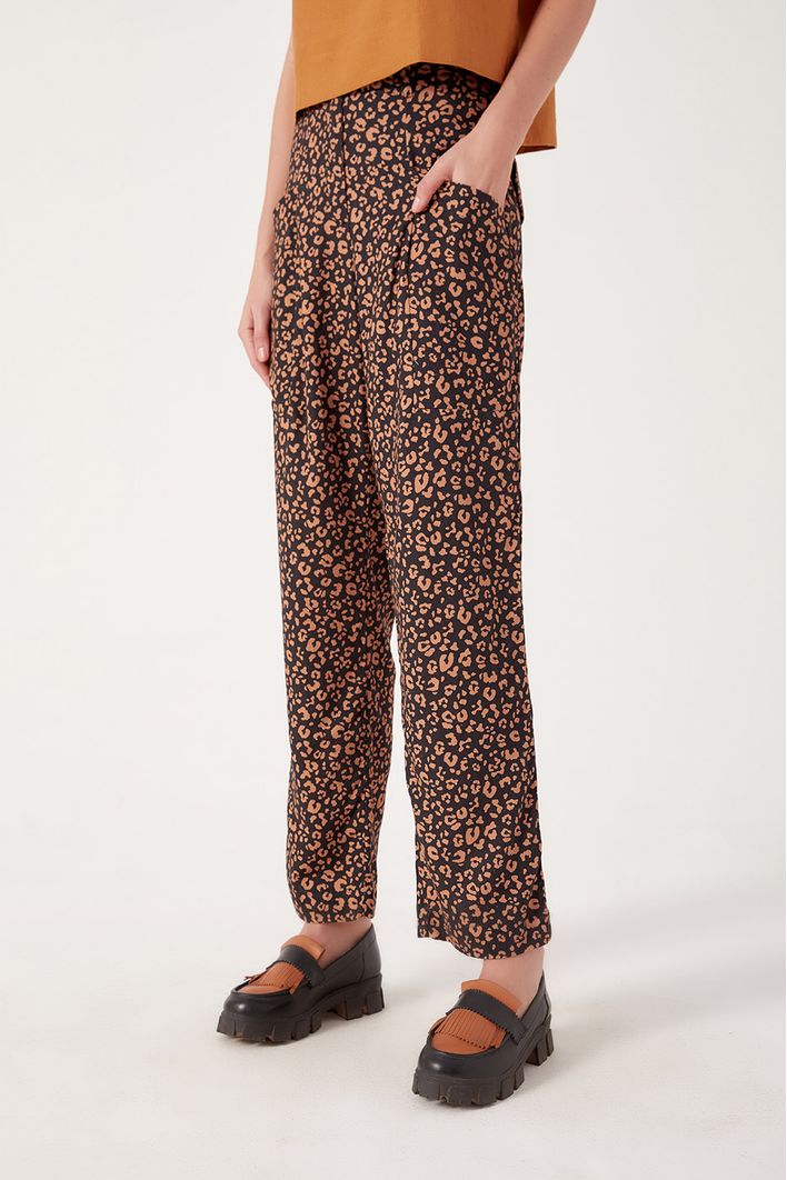 Calça Linho Estampa Onçalina