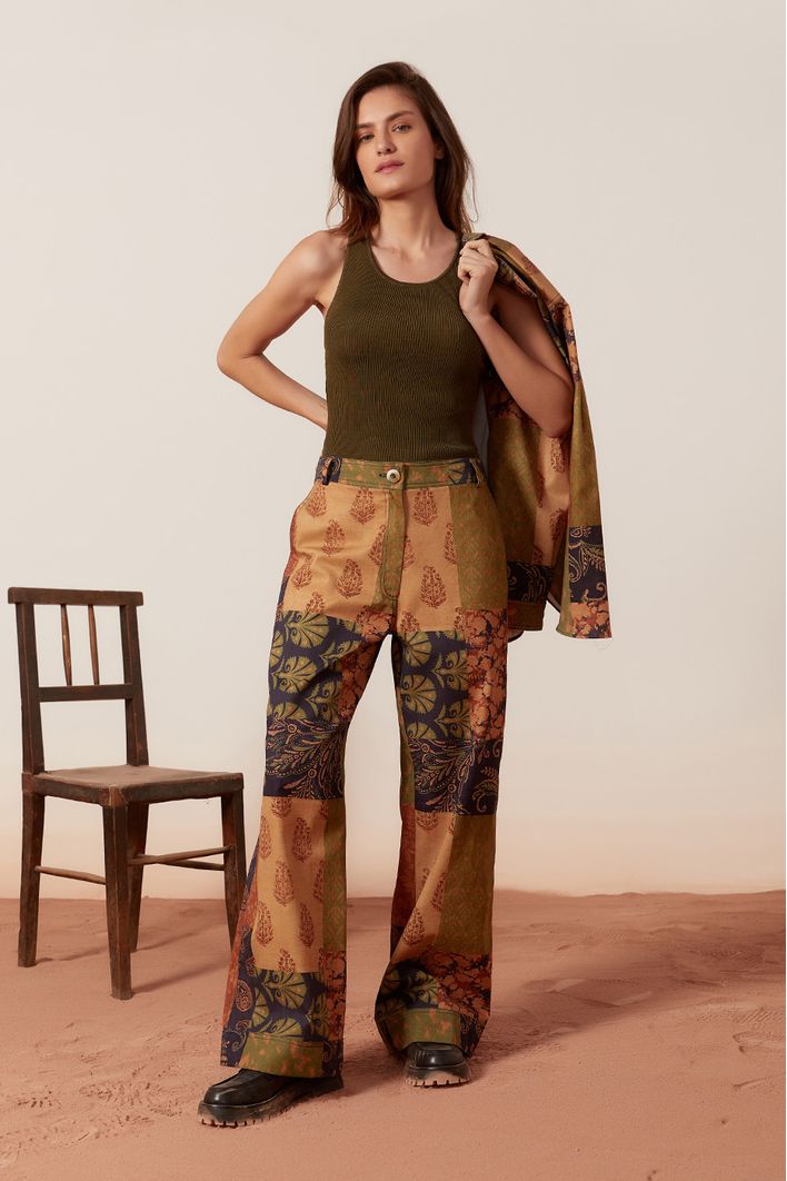 Calça Sarja Estampa Blend Verde