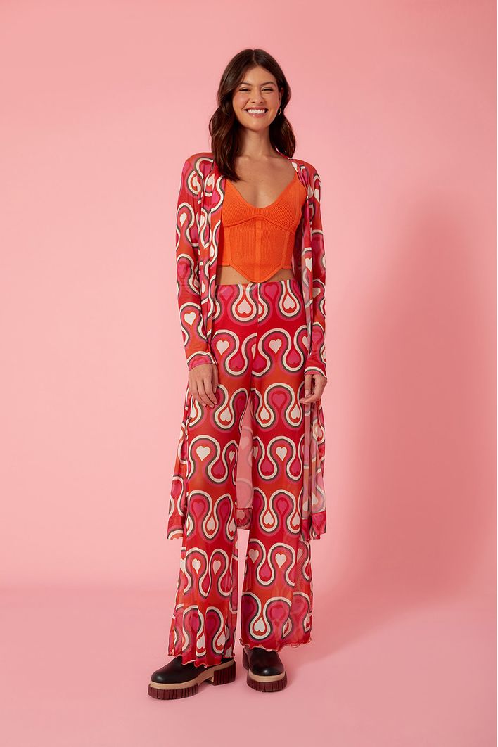 Calça Tule Estampa Paixão