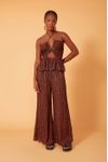 Calça Lurex Estampa Nina