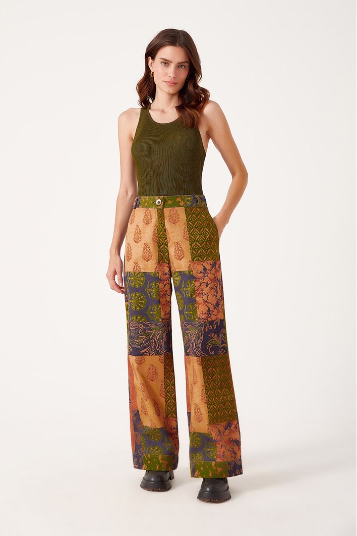 Calça Sarja Estampa Blend Verde