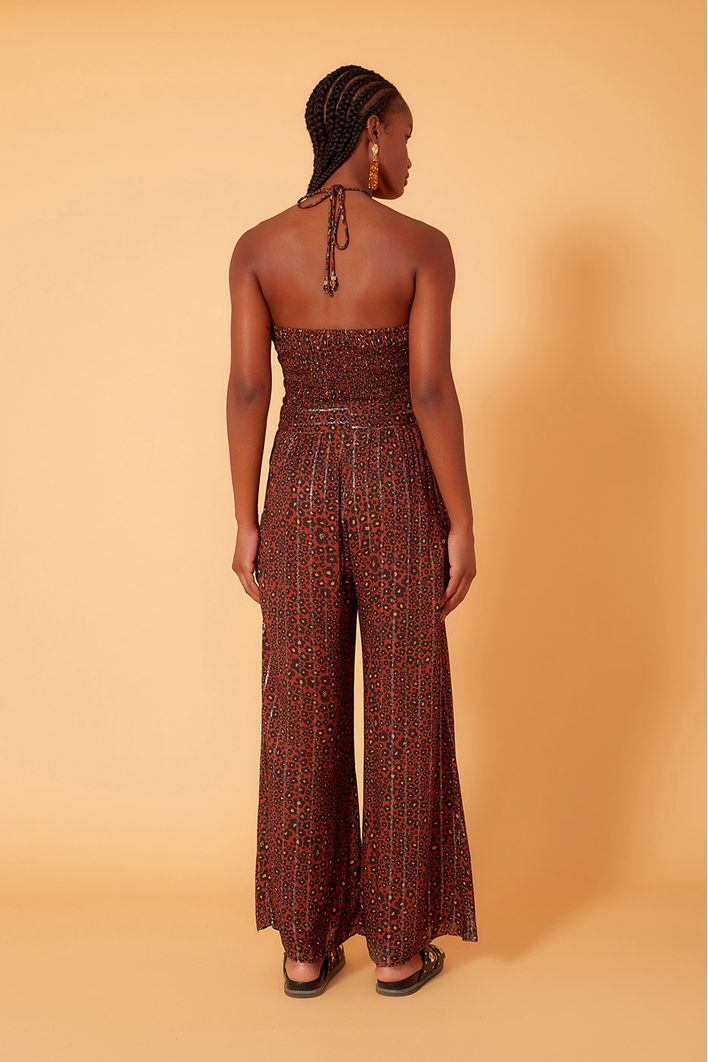 Calça Lurex Estampa Nina