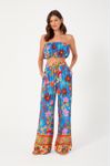 Calça Pantalona Estampa Jardineira