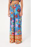 Calça Pantalona Estampa Jardineira