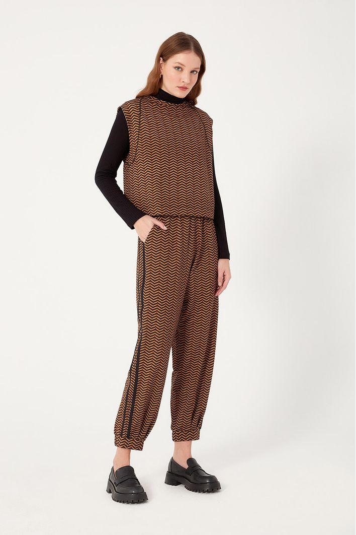 Calça Moletinho Estampa Zig Zag