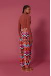 Calça Veludo Estampa Ikat