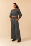 Calça Pantalona Estampa Listra