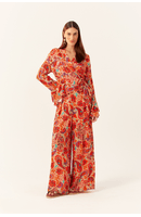 Calça Pantalona Lurex Estampa Mantra