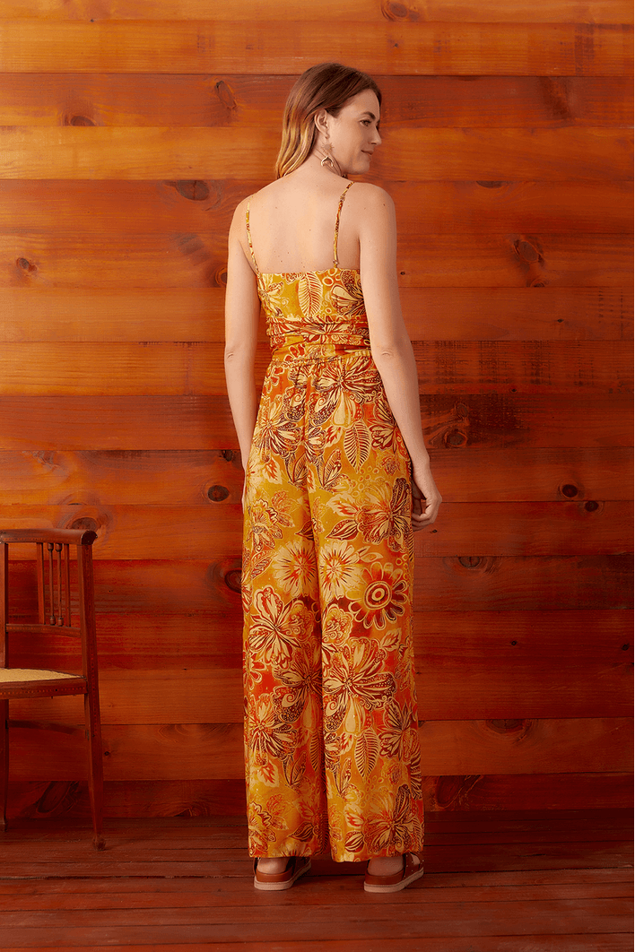 Calça Lurex Estampa Livre