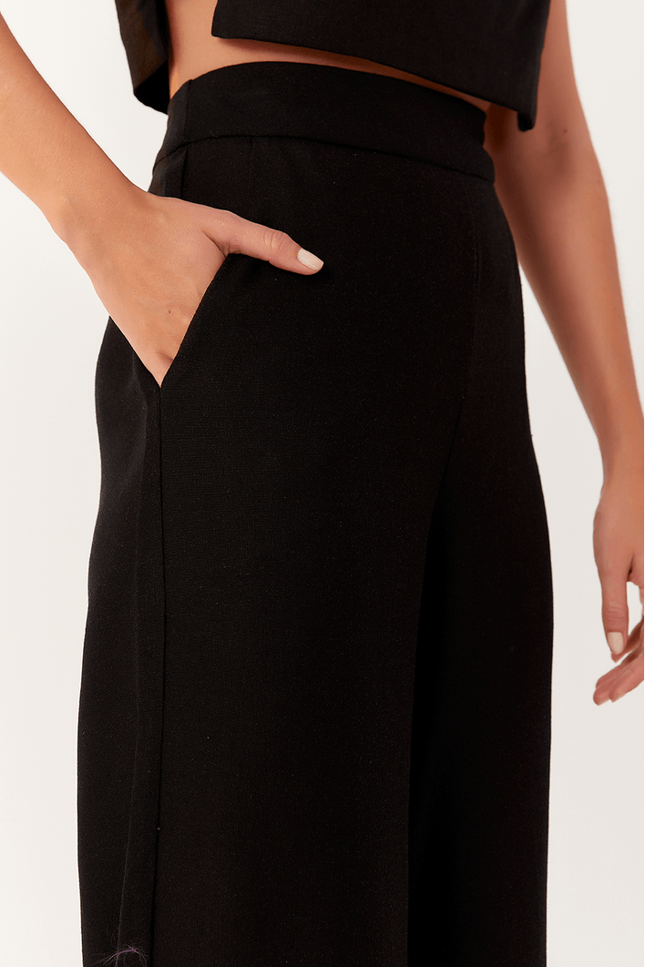 Calça Linho Estampa Jardim Selvagem